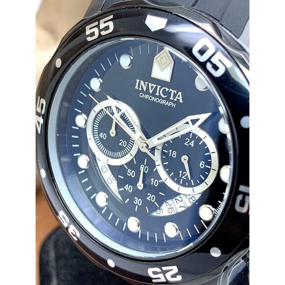 Invicta Men's Watch 6986 Pro Diver Quartz Chronograph Black Dial Rubber Band - Picture 1 of 13